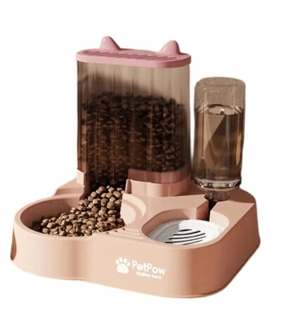 TaraPet 2.3L Automatic Dry Food Feeder and 1.3L Water Dispenser Set Feeding System