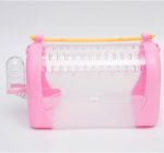TaraPet Hamster Carrier Cage Pet Outgoing Cage Pouch Rat Guinea Pig Travel Transport (Pink)