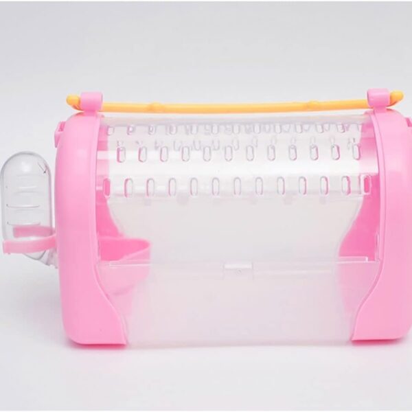 TaraPet Hamster Carrier Cage Pet Outgoing Cage Pouch Rat Guinea Pig Travel Transport (Pink)