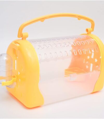 TaraPet Hamster Carrier Cage Pet Outgoing Cage Pouch Rat Guinea Pig Travel Transport (Yellow)