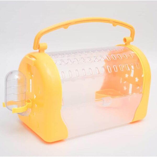 TaraPet Hamster Carrier Cage Pet Outgoing Cage Pouch Rat Guinea Pig Travel Transport (Yellow)