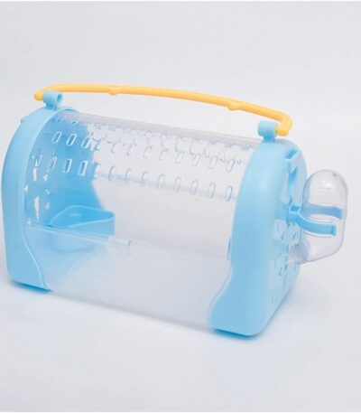 TaraPet Hamster Carrier Cage Pet Outgoing Cage Pouch Rat Guinea Pig Travel Transport (Blue)