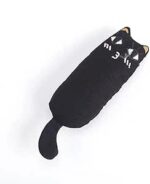 TaraPet Bite Resistant Catnip Plush Pillow Thumb Shape Teeth Grinding Pet Interactive Cloth Toy for Cats (Black)