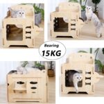 Multifunctional Indoor Wooden Pet Multi-Level Apartment