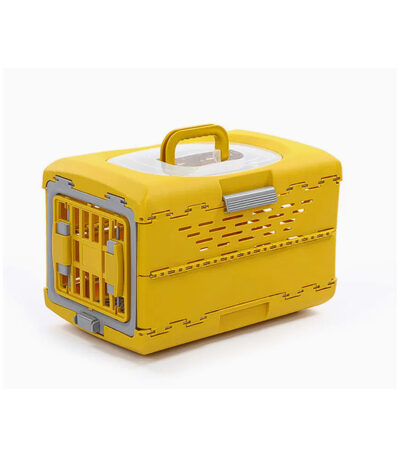TaraPet Collapsible Portable Dog Cat Crate Pet Carrier Cage (Yellow