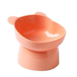 TaraPet Bear Cat Food Bowl Tilted Elevated Cat Bowls Cute Cat Anti Vomit Food Bowl Neck Guard Cat Feeder 15 Degree Raised Anti Tip Pet Bowl for Water and Protecting Spine (Pink)