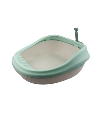 TaraPet Cat Litter Toilet Box Open Top TaraPet Cat Litter Box Pan Rimmed High Sides PP Plastic Kitty Litter Box with Scoop