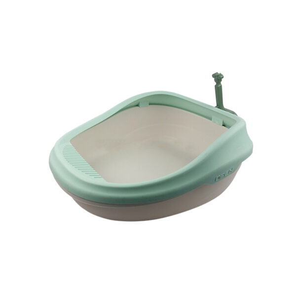 TaraPet Cat Litter Toilet Box Open Top TaraPet Cat Litter Box Pan Rimmed High Sides PP Plastic Kitty Litter Box with Scoop