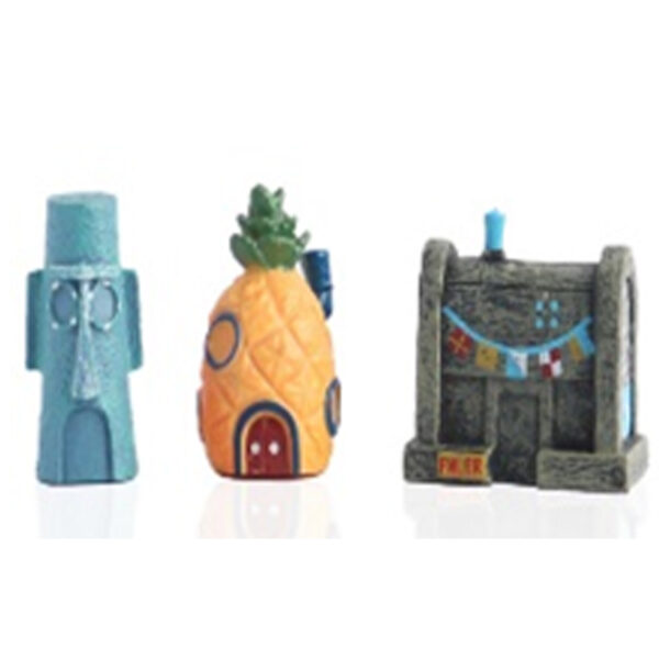 Tankii Aquarium Decor Ornament 3 in 1 House