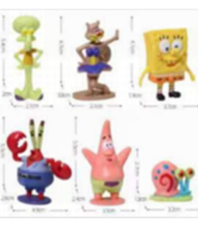 Tankii Aquarium Decor Ornament 6 in 1 Spongebob & Friends