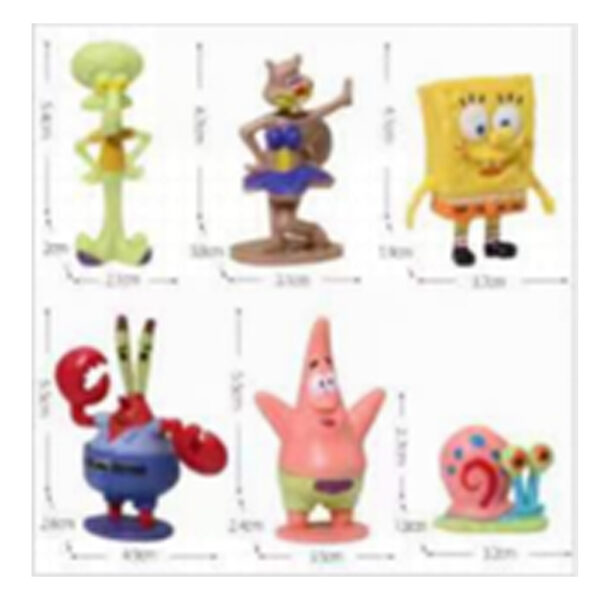Tankii Aquarium Decor Ornament 6 in 1 Spongebob & Friends