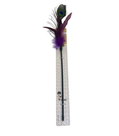 TaraPet Peacock Feather with Bell Interactive Cat Wand Toy