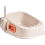 TaraPet Cat Litter Tray with Litter Spoon Cat Cleaning Bath Basin Deep Toilet for Kittens (Pink)