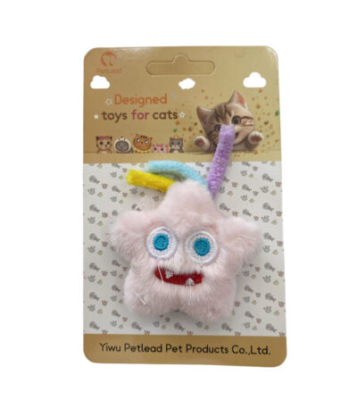 TaraPet Star Monster Shape Catnip Plush Toy for Cats (Pink)
