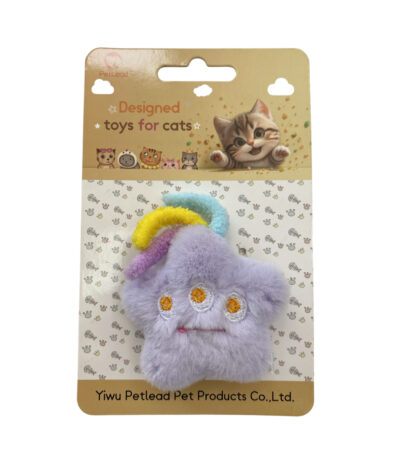 TaraPet Star Monster Shape Catnip Plush Toy for Cats (Purple)