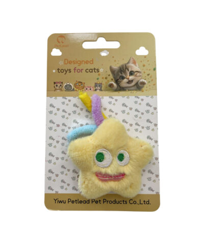 TaraPet Star Monster Shape Catnip Plush Toy for Cats (Yellow)