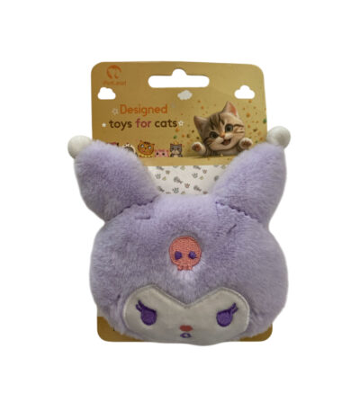 TaraPet Big Eyes Rabbit Head Plush Catnip Toy (Purple)
