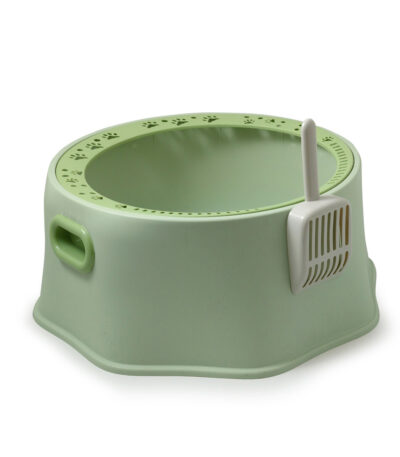 TaraPet Large Round Cat Litter Box with High Rim