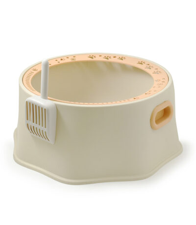 TaraPet Large Round Cat Litter Box with High Rim