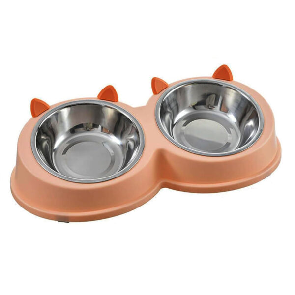 TaraPet Stainless Steel Double Dog Food And Water Bowls Set With Rubber Base Suitable For Cats And Small Dogs
