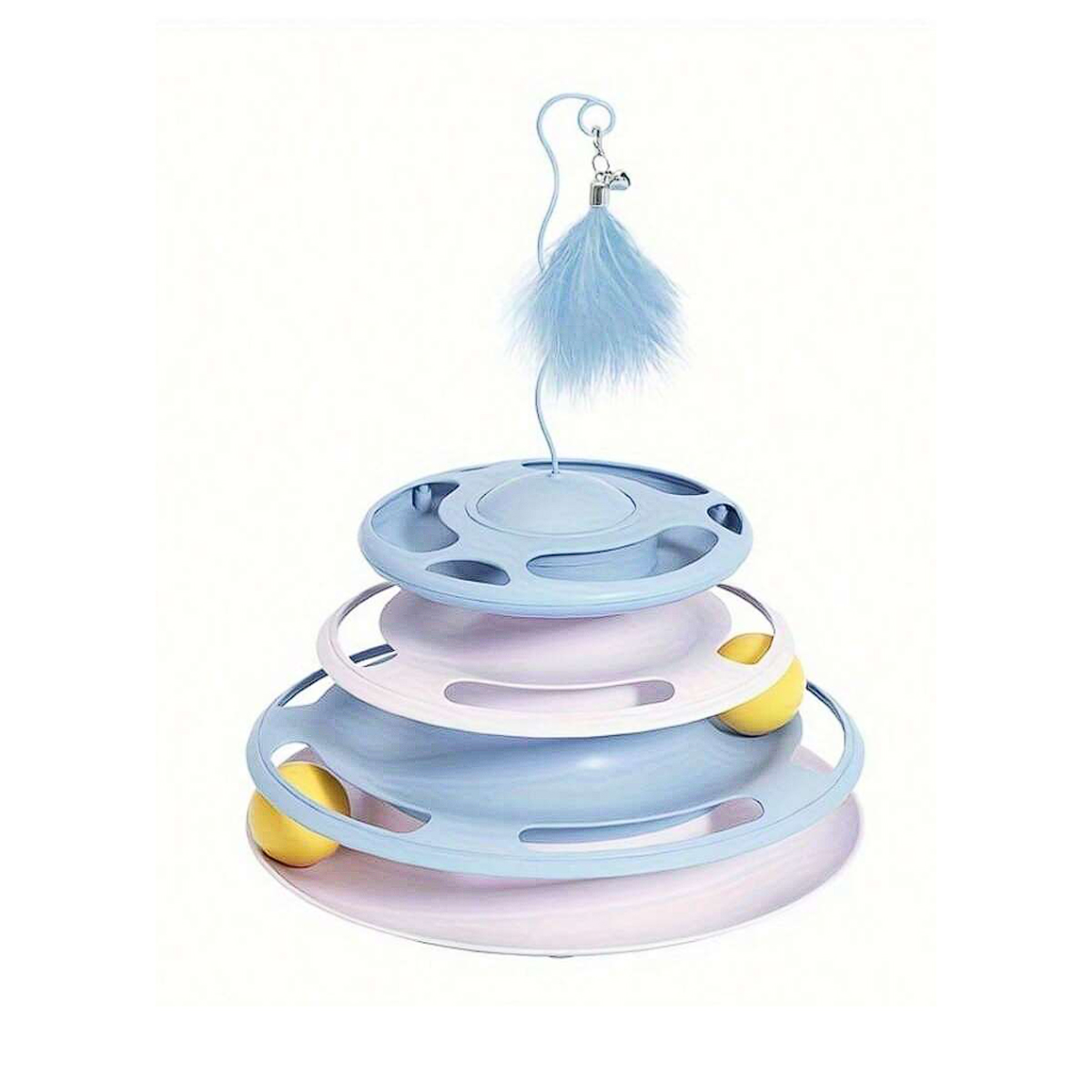 TaraPet UFO Shape With Double Layer Rotating Disc Treat Dispenser Toy for Cats (Blue) TaraPet UFO Shape With Double Layer Rotating Disc Treat Dispenser Toy for Cats (Blue)