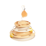 TaraPet UFO Shape With Double Layer Rotating Disc Treat Dispenser Toy for Cats (Orange)