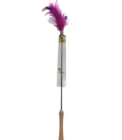 TaraPet Feather Bell Extension Rod Pole Cat Teaser Interactive Cat Toy (Purple)