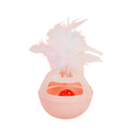 TaraPet Cat Educational Teasing Toys Rotating Track Slow Belt Feather Bells Orbicular Cat Stick Of The Tumbler Pet Supplies (Pink)