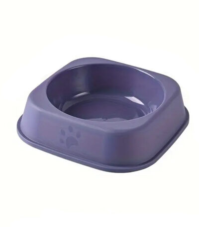 TaraPet Plastic Cat Food Bowl - Anti-Tip Cat Meal Plate with Cool Colors