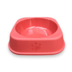 TaraPet Plastic Cat Food Bowl - Anti-Tip Cat Meal Plate with Cool Colors
