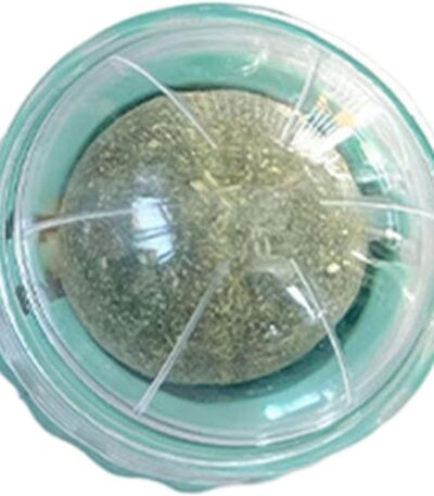 TaraPet Catnip Wall Ball Toy for Cats Stick-on Design Teeth Grinding Freshens Breath Cartoon Style Cat Toy (Green)