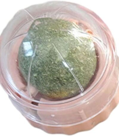 TaraPet Catnip Wall Ball Toy for Cats Stick-on Design Teeth Grinding Freshens Breath Cartoon Style Cat Toy (Pink)