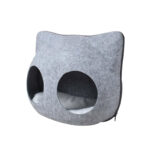 TaraPet Comfortable Cat Face Cave House Felt Cat Bed Tent for Indoor Home Cute Cat Bed 40x28x38cm