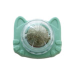 TaraPet Catnip for Oral Health Wall Ball Stick-on Design Teeth Grinding Freshens Breath Cartoon Style Cat Toy (Green)