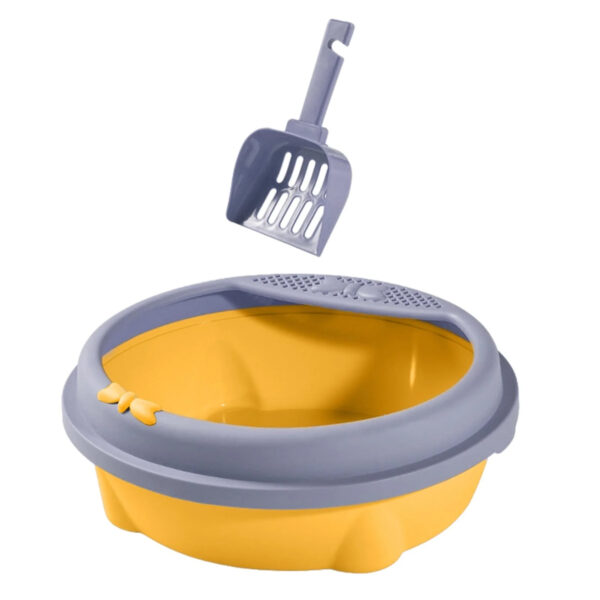 TaraPet Cat Litter Box Open Top Kitten Potty Toilet Indoor Cats Cage Accessories Cats Toilet Pet Litter Pan for Small and Medium Cats (Violet)