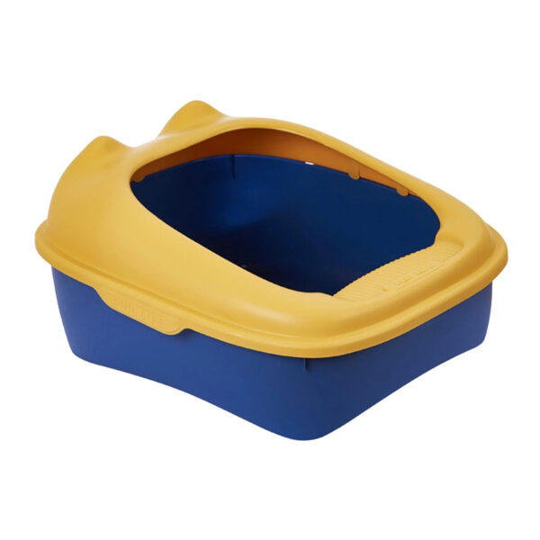 TaraPet Kitty Litter Box Comfortable Semi Closed Sturdy Kitten Potty Toilet TaraPet Kitty Litter Pan For Indoor Cats Cats Pet Toilet (Blue