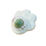 TaraPet Catnip Ball Cat Paw Shape Snack Ball Rotating Cat Edible Ball Fixed Nutrition Candy Ball Edible Snack Toy for Cats Dental Care (White)