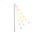 TaraPet Plush Ball Cat Teaser Wand Toy for Cats (Pink)