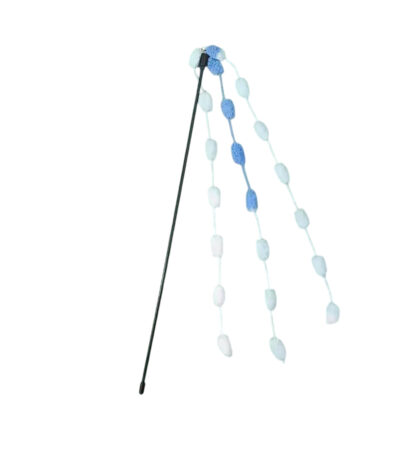 TaraPet Plush Ball Cat Teaser Wand Toy for Cats (Blue)