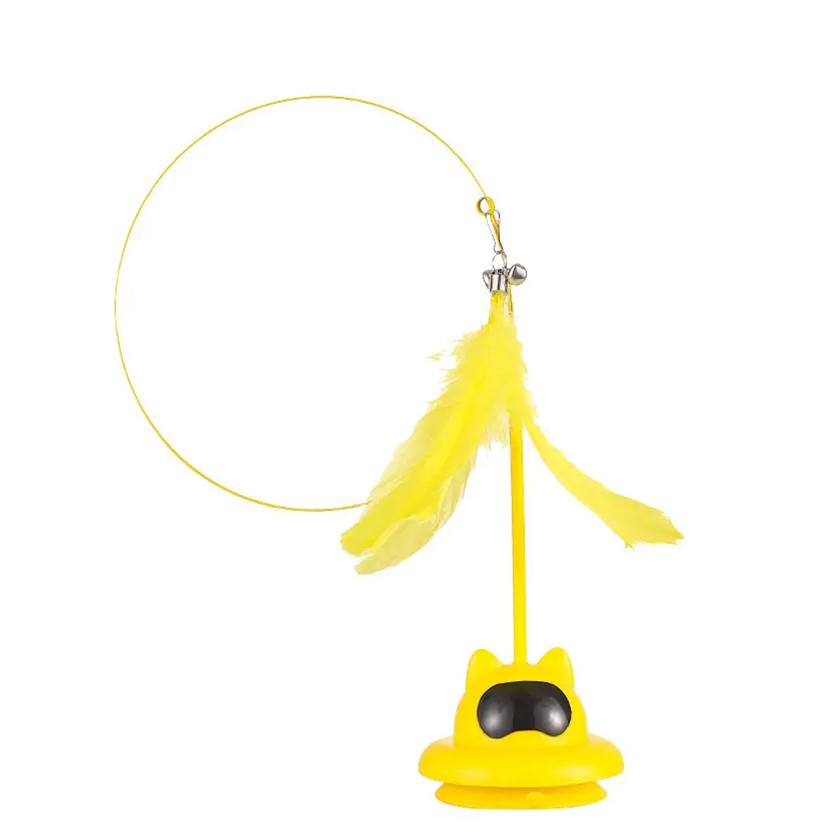 TaraPet Holding Suction Base Stimulating Exercise Toy With Bell Natural Realistic Bird Feathers Wand Toys for Cats (Yellow) TaraPet Holding Suction Base Stimulating Exercise Toy With Bell Natural Realistic Bird Feathers Wand Toys for Cats (Yellow)