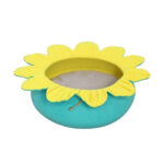 TaraPet Sunflower Shape Felt Pet Bed for Cats Nest Cute Sleeping Bed (Yellow-Green)