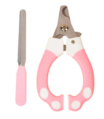TaraPet Stainless Steel Professional Tool Nail Clipper Cutter with Nail File for Dog and Cat (Pink)