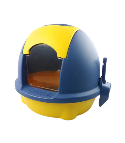 TaraPet Enclosed Cat Litter Box Odor-proof And Anti-sand Cat Litter Toilet for Cats (Blue)