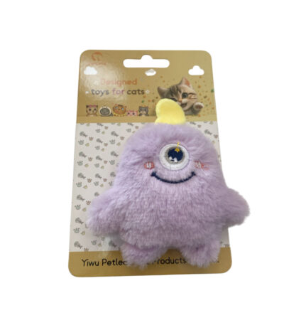 TaraPet Eye Monster Shape Catnip Plush Toy for Cats (Purple)