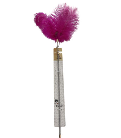TaraPet Fanshaped Feather Plastic Pole Cat Teaser Interactive Cat Toy (Purple)