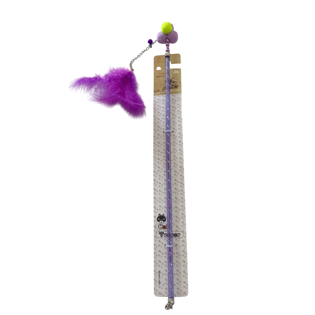 TaraPet Hairball Feather Plastic Pole Cat Teaser Interactive Wand Toy (Purple) TaraPet Hairball Feather Plastic Pole Cat Teaser Interactive Wand Toy (Purple)