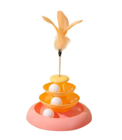 TaraPet Interactive Cat Toy with Feather Teaser - Durable Polypropylene