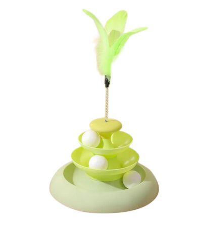 TaraPet Interactive Cat Toy with Feather Teaser - Durable Polypropylene