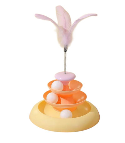 TaraPet Interactive Cat Toy with Feather Teaser - Durable Polypropylene