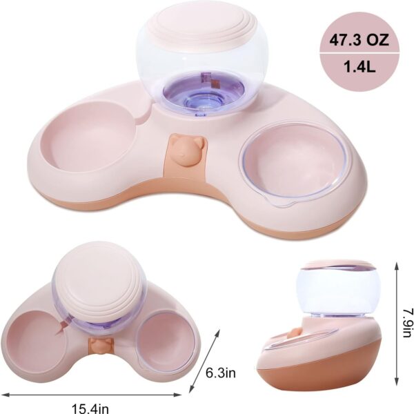 Siphon Principle Pet Food Water Bowl Pink